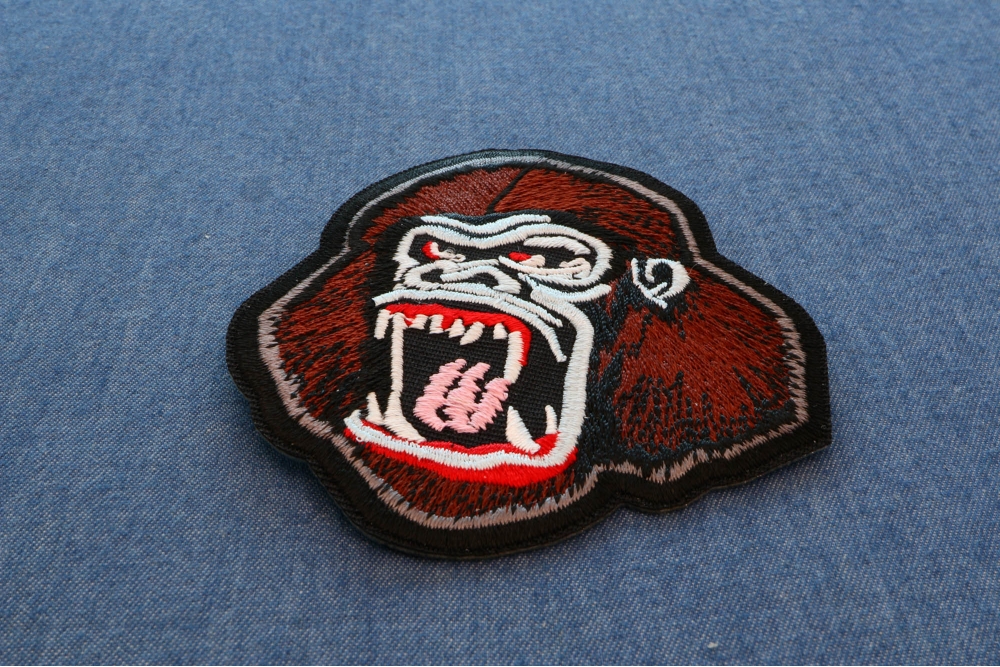 Vicious Ape Iron on Patch - Iron on Monkey Patches by Ivamis Patches