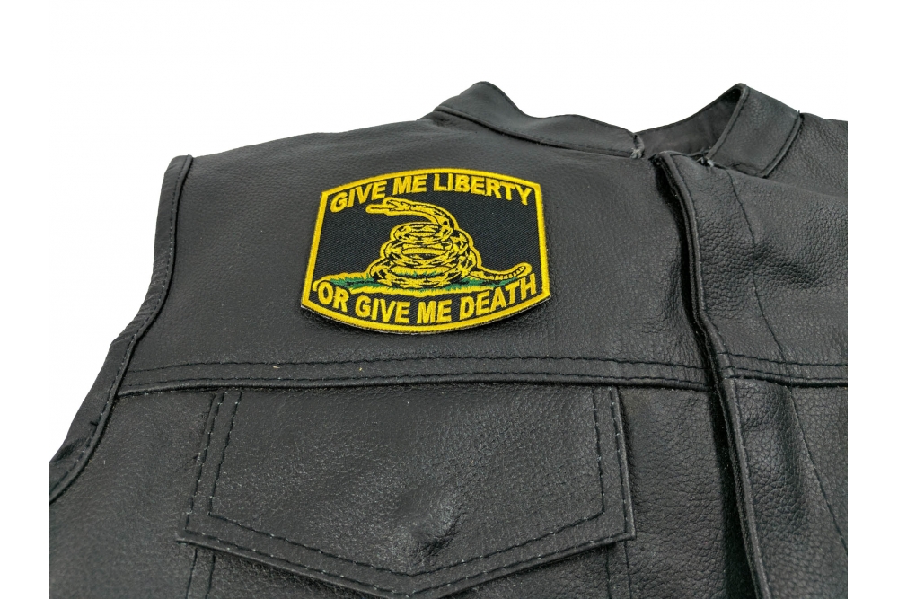 Give Me Liberty or Give Me Death Funny Morale Patches Emblem Green