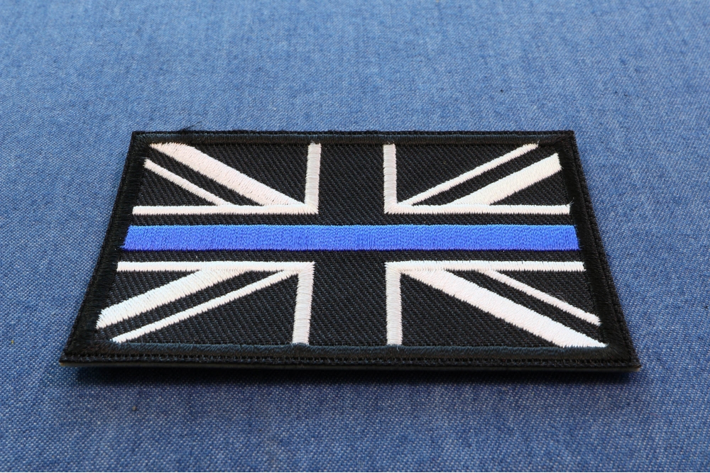 UK Flag Patch with Blue Line for Police by Ivamis Patches