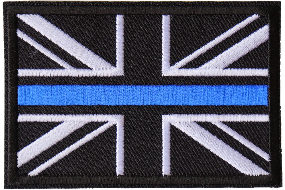 UK Flag Patch with Blue Line for Police by Ivamis Patches