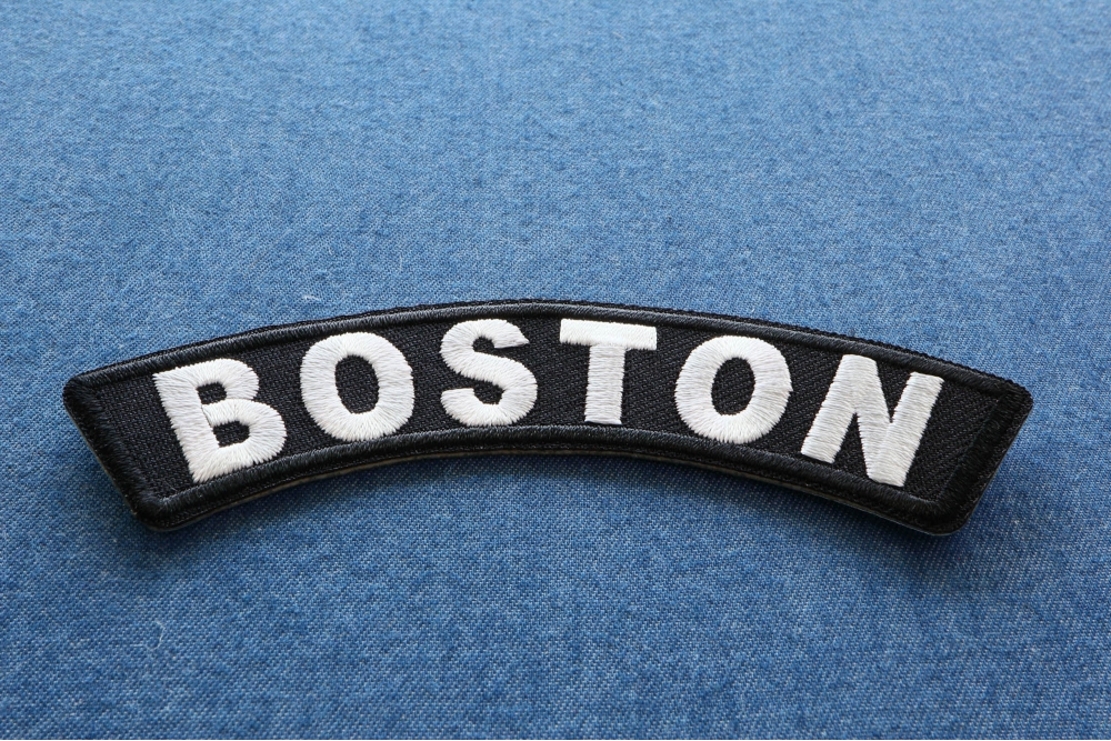  Boston Patch - 4x1 inch. Embroidered Iron on Patch