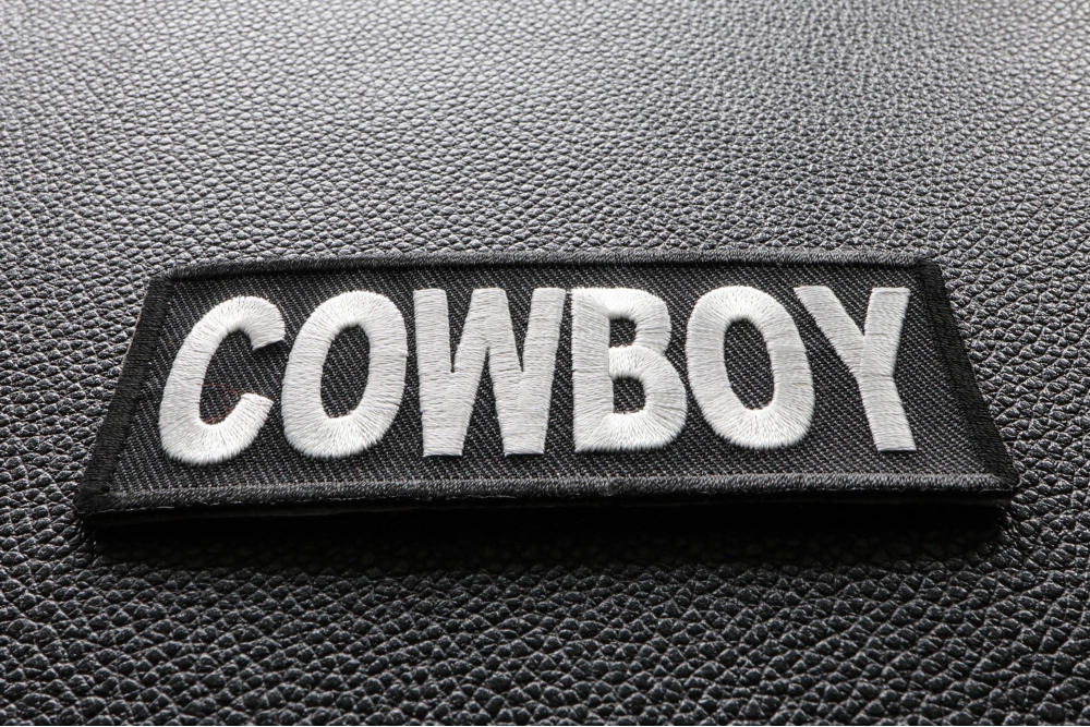  Cowboy Patch - 3.5x1.5 inch. Embroidered Iron on Patch