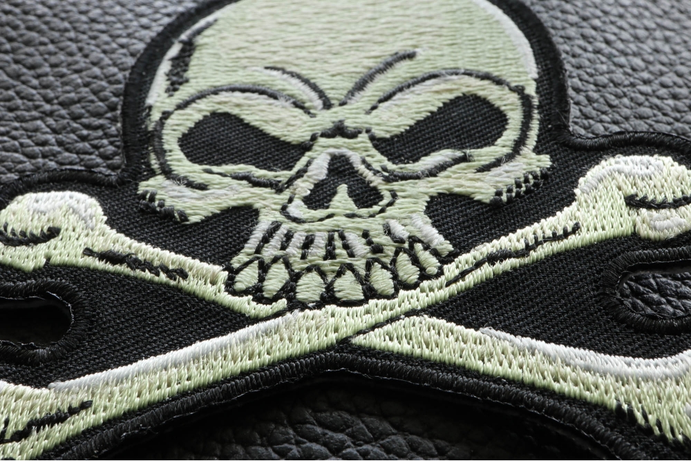 Skull and Cross Bones Patch, Biker Skull Patches