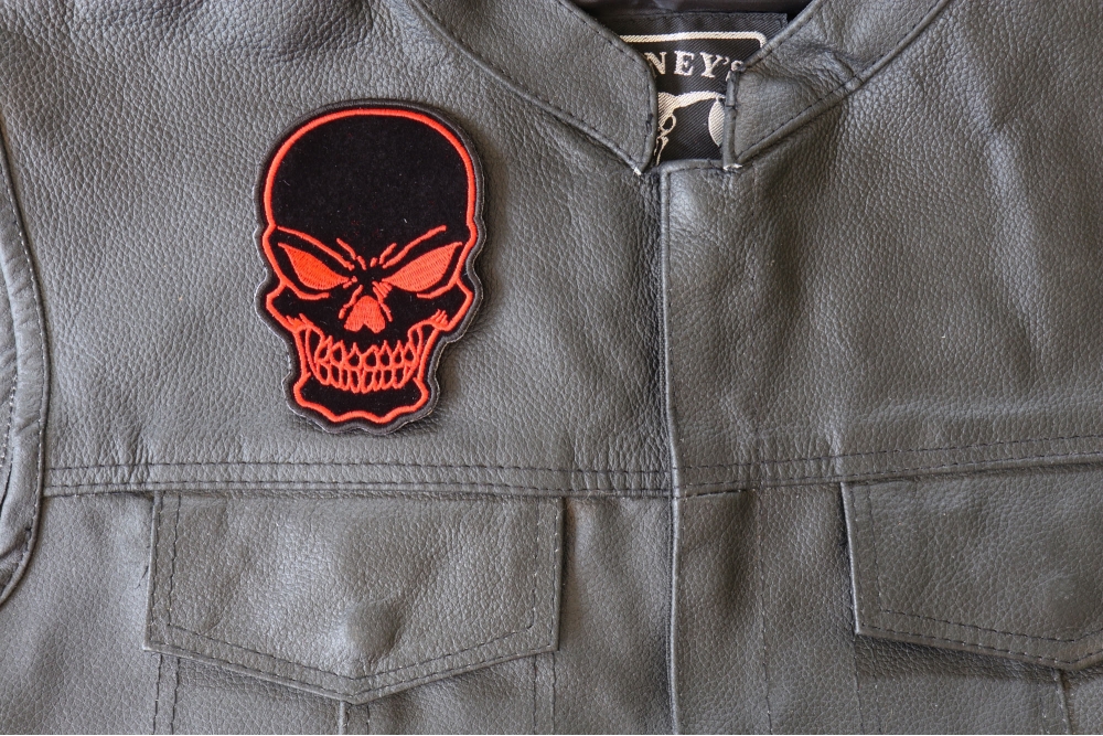 Red Skull Patch, Biker Skull Patches by Ivamis Patches