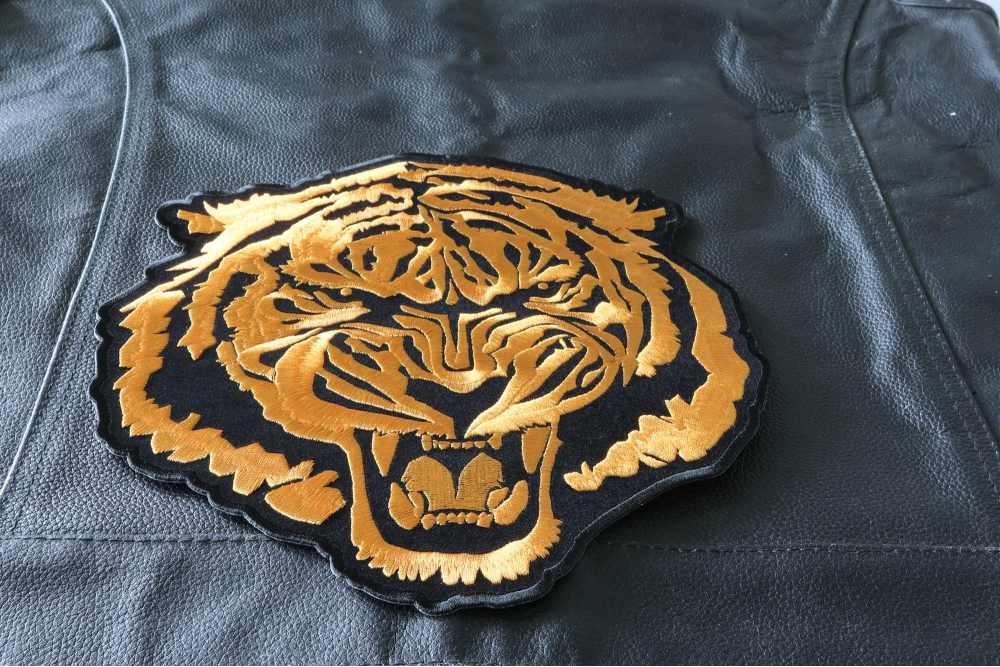 Large Iron on Patches for Jackets Large Blue Tiger Patch 