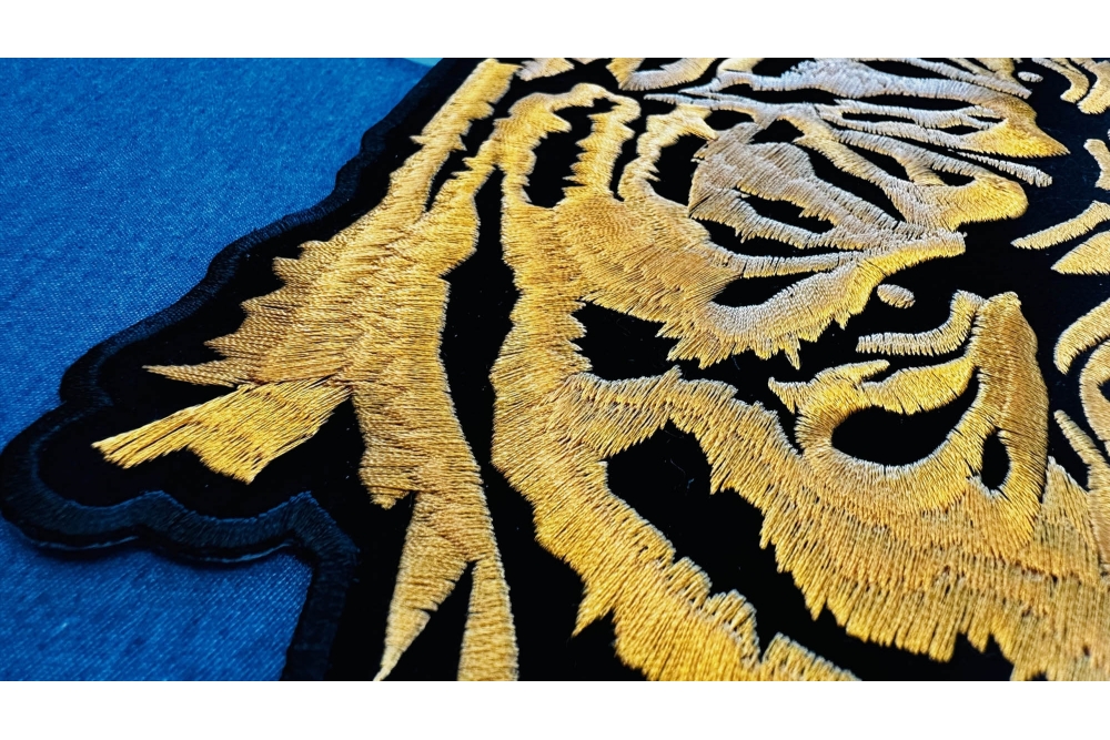 Large Iron on Patches for Jackets Large Blue Tiger Patch 