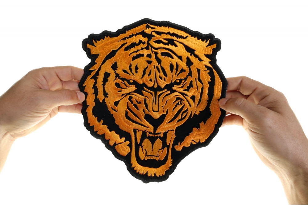 Large Iron on Patches for Jackets Large Blue Tiger Patch 