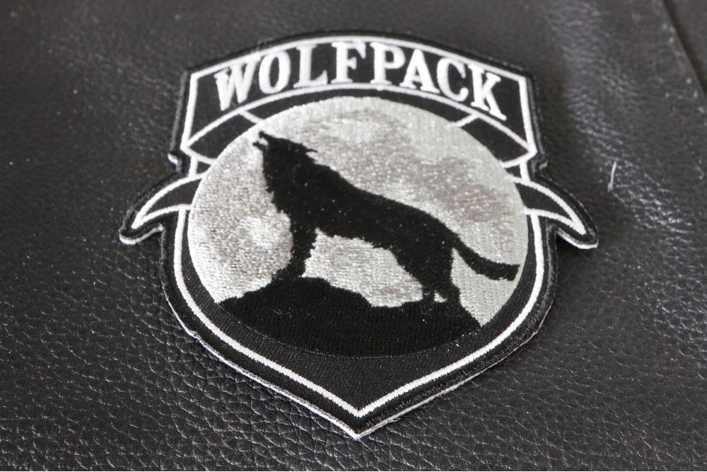 Wolfpack Patch Wolf Howling Moon Silhouette by Ivamis Patches