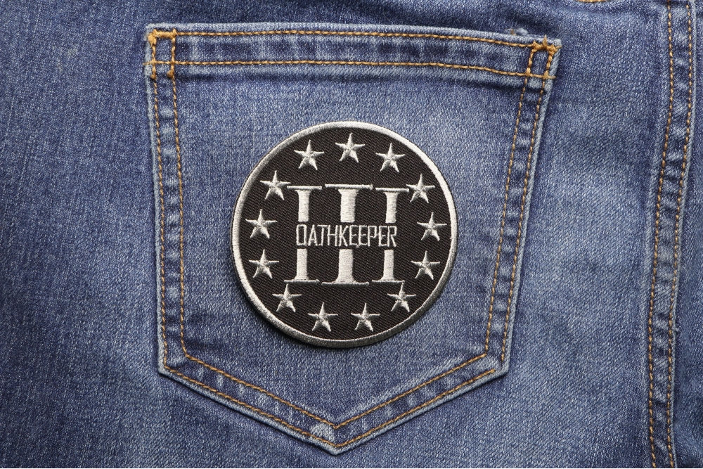 Three Percenter Oathkeeper Round Patch Gray | Embroidered Patches by ...