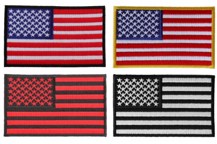 4 Inch American Flag Patches Set Of 4 Embroidered Us Flags