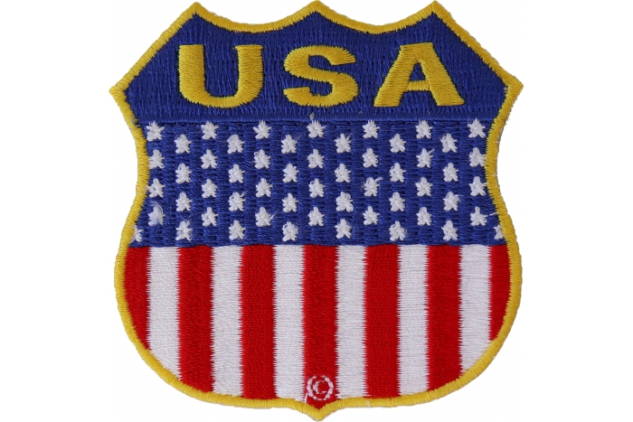 Iron On American Flag Shield Patch | Embroidered Patches by Ivamis Patches