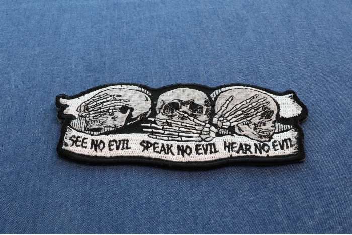 See No Evil Speak No Evil Hear No Evil Skull Patch by Ivamis Patches