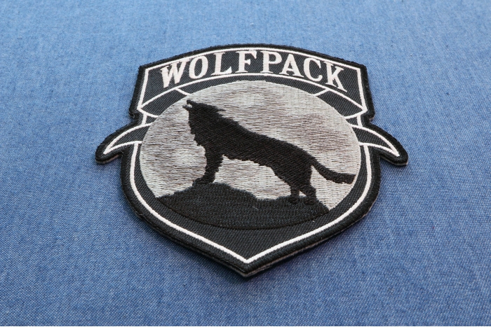 Wolfpack Patch Wolf Howling Moon Silhouette by Ivamis Patches