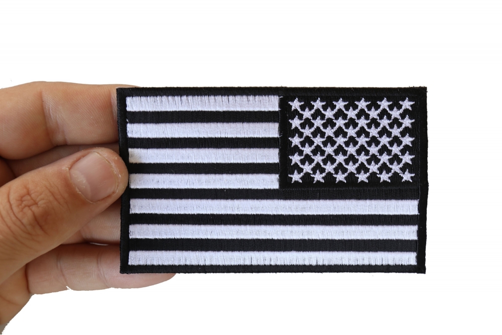 Reversed Us Flag Black White Patch 4 Inch American Flag Patches Thecheapplace