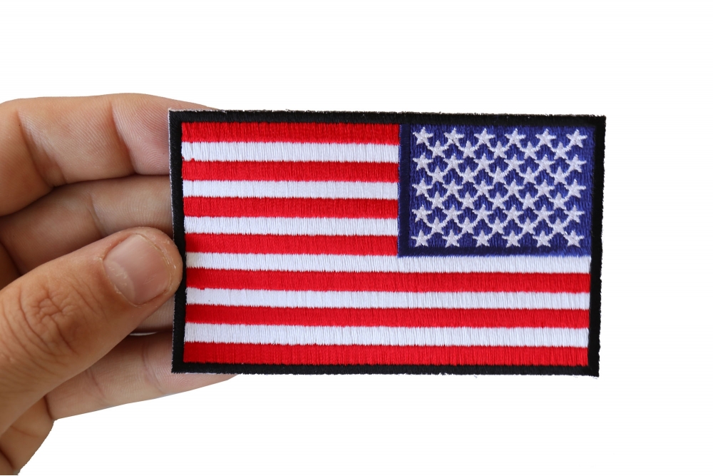Reversed Us Flag Patch 4 Inch Black Border American Flag Patches Thecheapplace