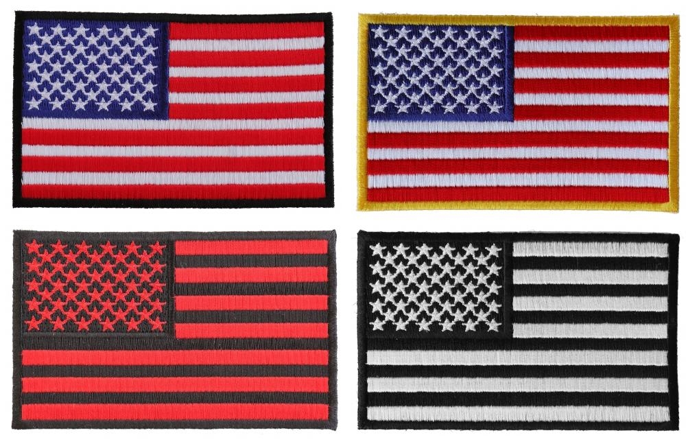 4 Inch American Flag Patches Set Of 4 Embroidered Us Flags American Flag Patches Thecheapplace 8821