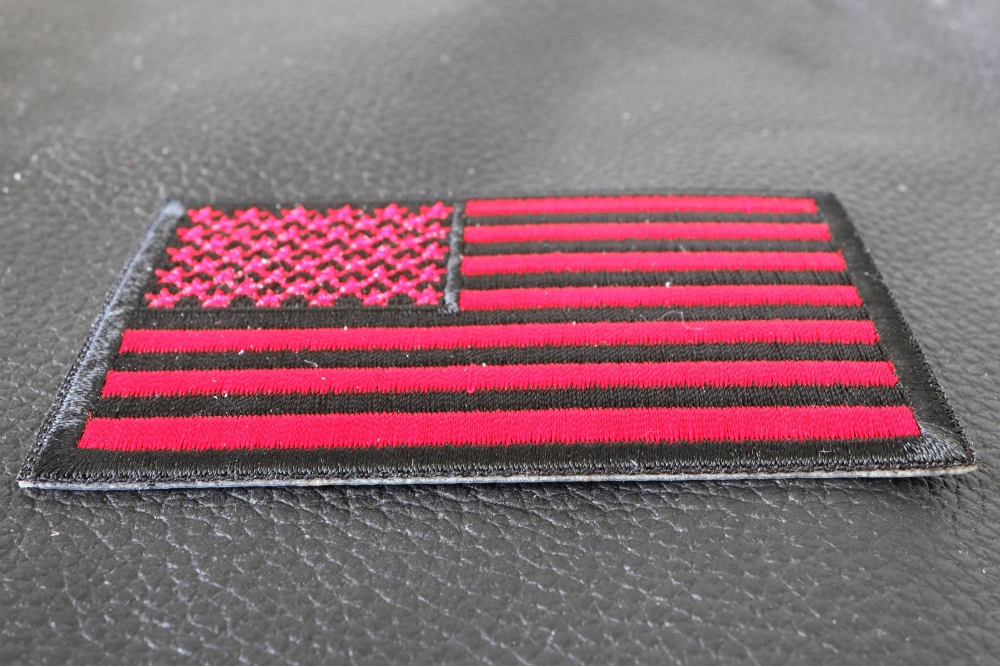 Red Black American Flag Patch