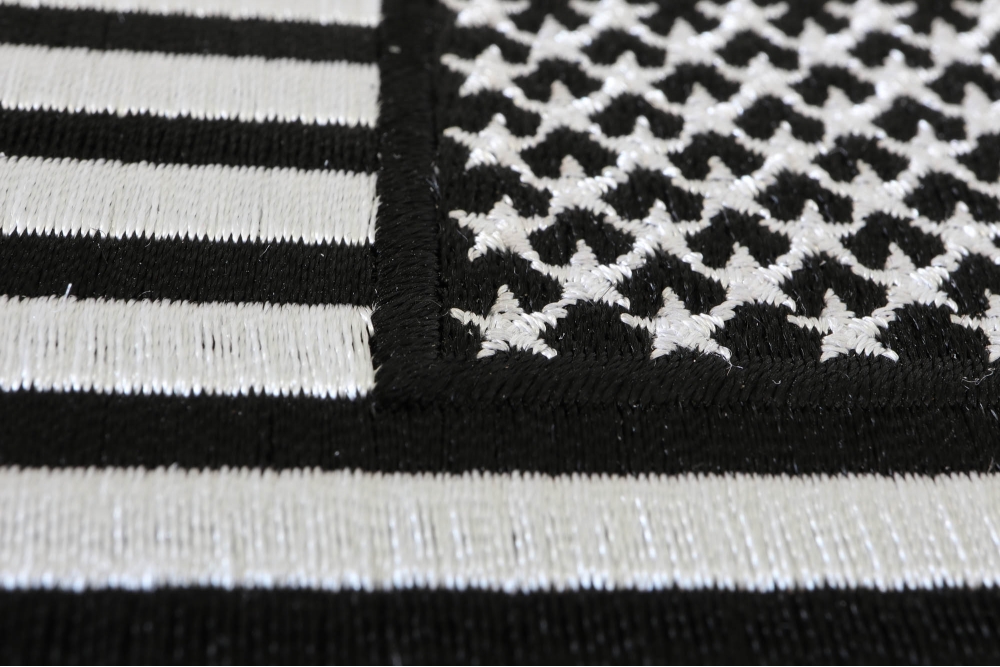 Reversed 4 Inch Black and White US Flag Patch