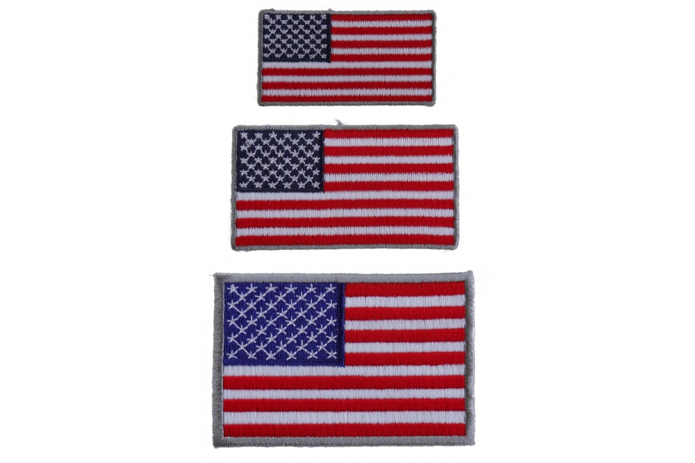 Mini American Flag Embroidered Patch — 3-Pack — Iron On – Paddy's Patches