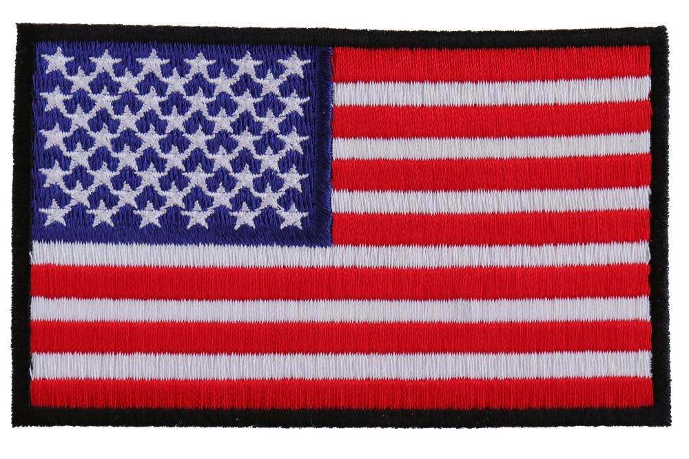 Black Border 4 Inch American Flag Patch