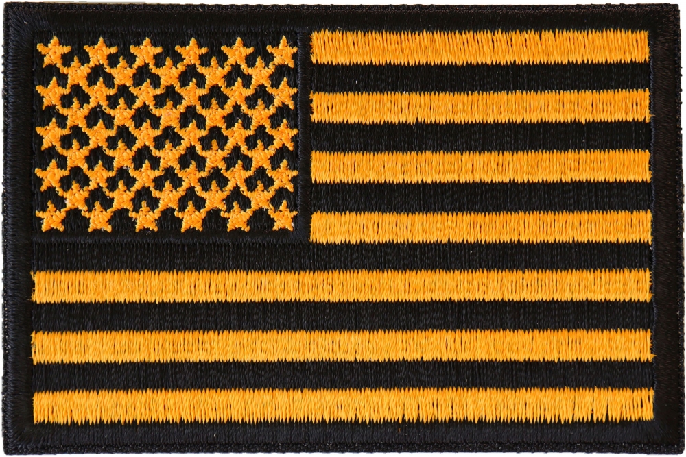 Sewn-In Reverse Gold American Flag Patch