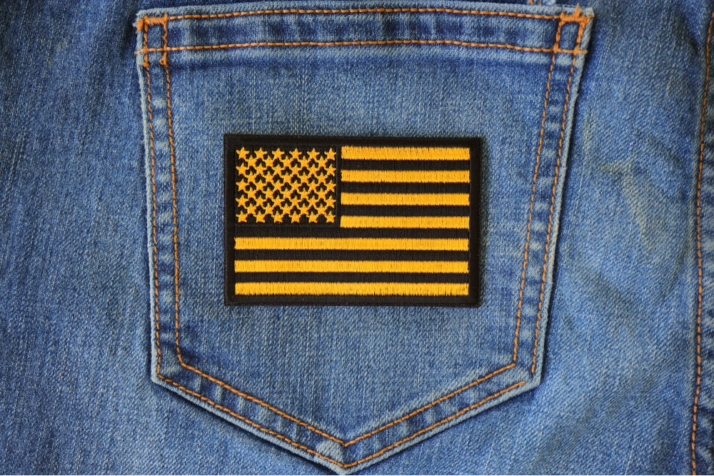 Yellow Black American Flag Patch