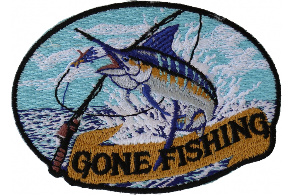 Marlin Gone Fishing Small Patch | Wild Animal Patches -TheCheapPlace