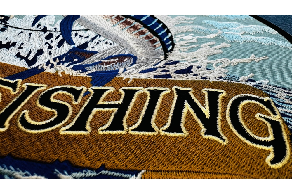 Gone Fishing Marlin Patch, Large Animal Patches for Jackets by