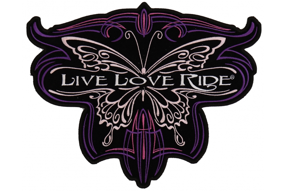 Live Love Ride Butterfly Ladies Back Patch | Biker Patches -TheCheapPlace