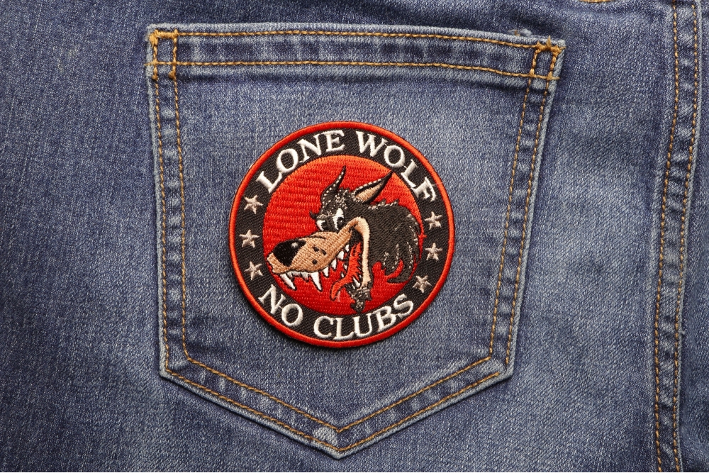 Lone Wolf No Clubs Patch | Biker Patches -TheCheapPlace