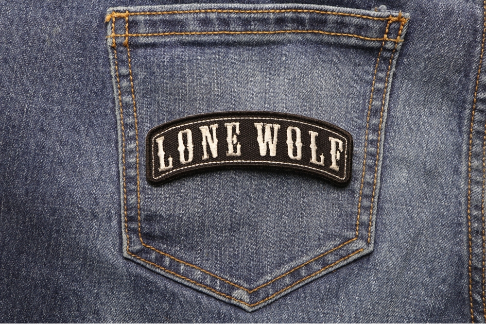 Lone Wolf Rocker Small Patch | Biker Patches -TheCheapPlace