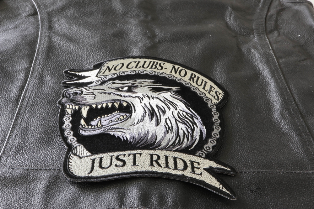  Lone Wolf No Club Back Biker Mc Patches Motorcycle Club Jacket  Patch Back Large Size Jacket Vest Punk Rock Badge