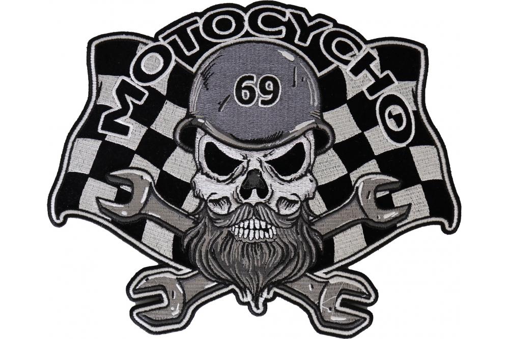 Back Patches for Jackets, Biker Scull Patches, Large Patches White, Red,  Black 