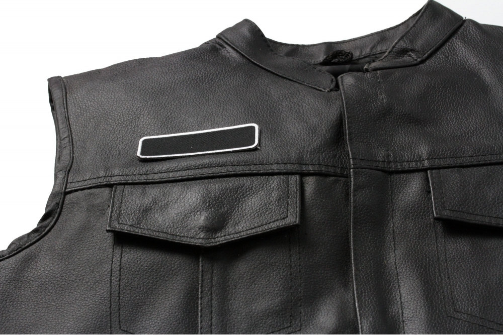 Northern Safari Name Patch Uniform Work Shirt Personalized Embroidered Black Border-graphite Iron On, Black / Graphite Grey Script