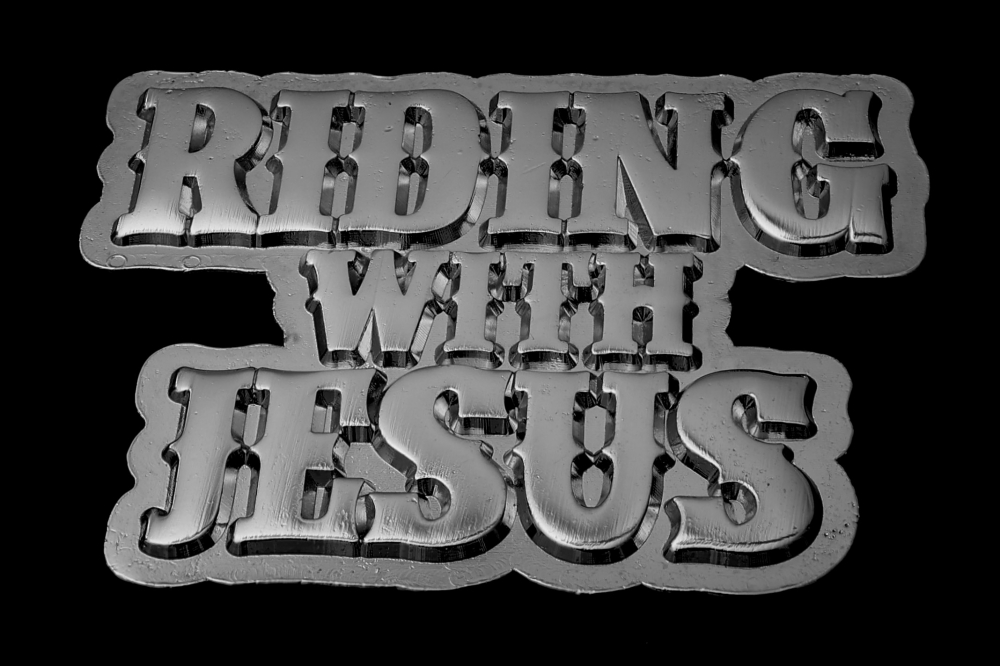 Riding with Jesus Christian Pin