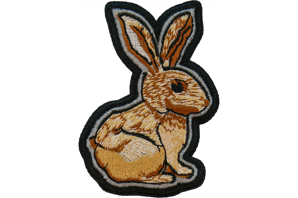 Cute Mean Rabbit on Motorcycle Patch, Biker Vest Patches, Sew or