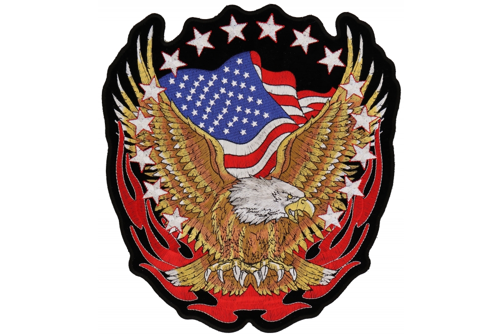 Eagle American Flag and Stars Patch Large | Eagle Patches -TheCheapPlace