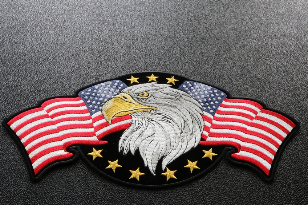 American Flag Eagle Patch, Large Eagle Patches for Jackets by Ivamis Patches