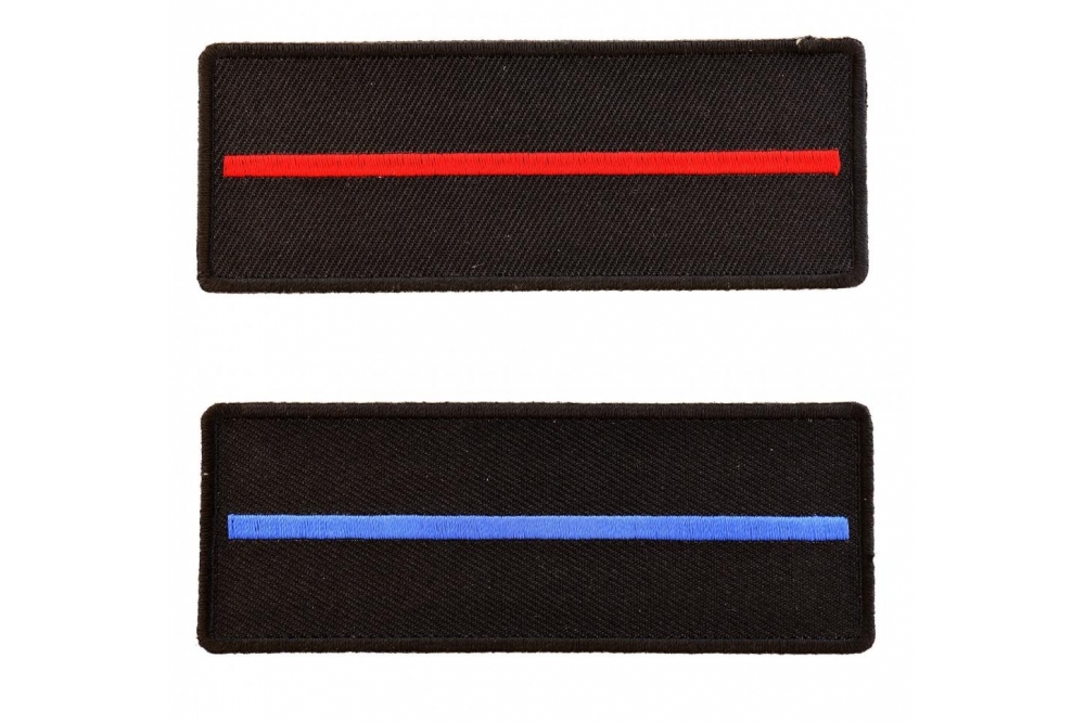 Thin Red Line For Fire Fighters Thin Blue Line For Police Officers Iron On Patches