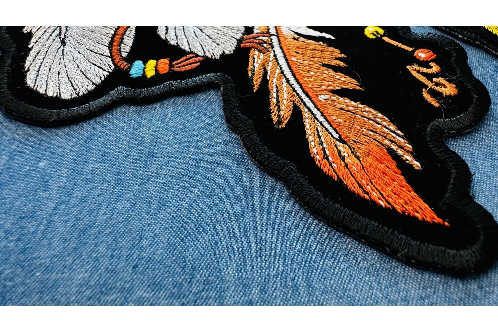 Eagle and Feathers in Dream Catcher Patch, Large Eagle Patches for Jackets