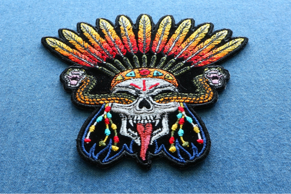 Skull Snake Eyes Patch, Large Back Patches for Jackets and Vests