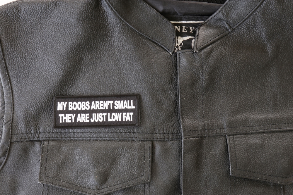 My Boobs Aren't Small They Are Just Low Fat Iron-on Embroidered