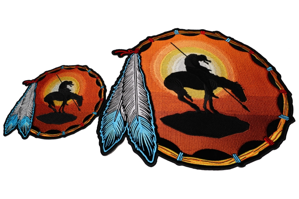 End Of The Trail Patch Horse In Sunset 2 Piece Set