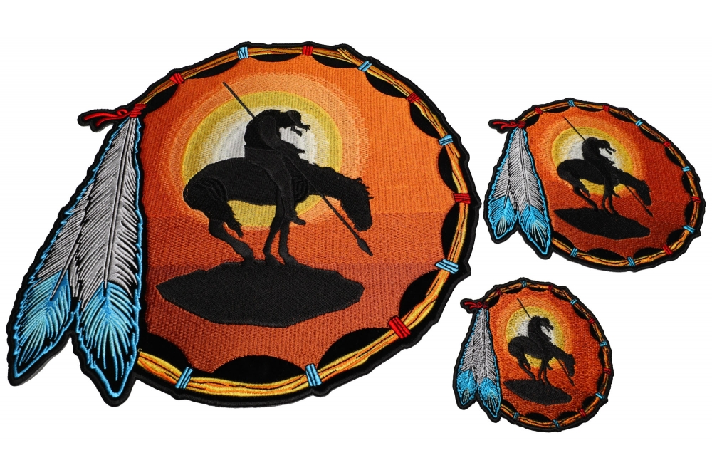 End Of The Trail Patch Horse In Sunset 3 Piece Set