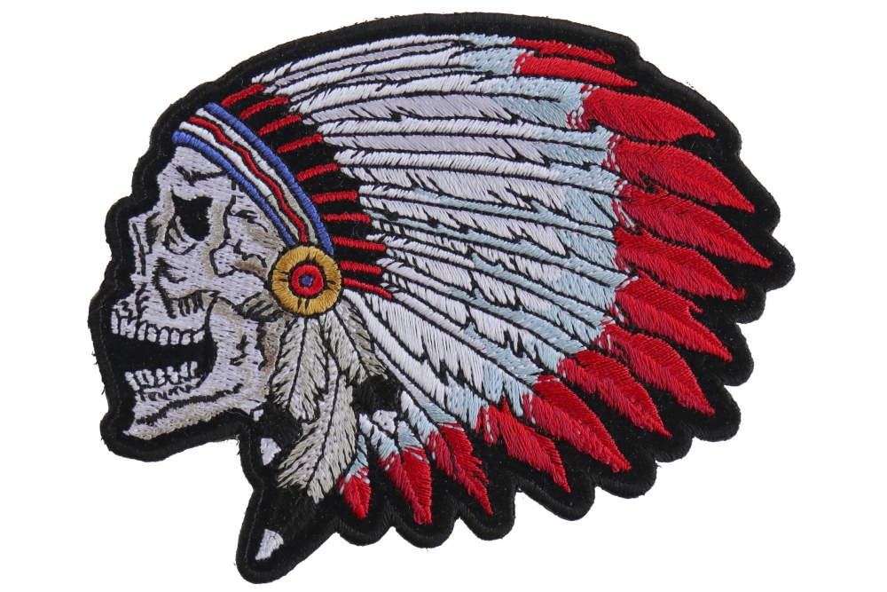Large Indian Chief Skull American Flag Patch – BritKitUSA