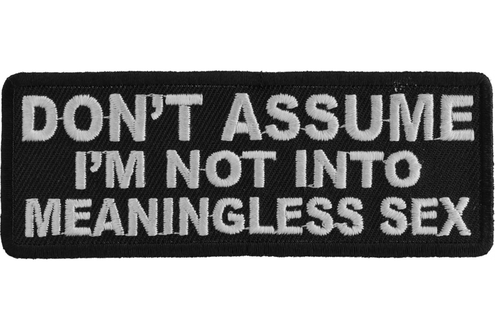 Dont Assume Im Not Into Meaningless Sex Funny Iron On Patch Iron On Offensive Patches By 4946
