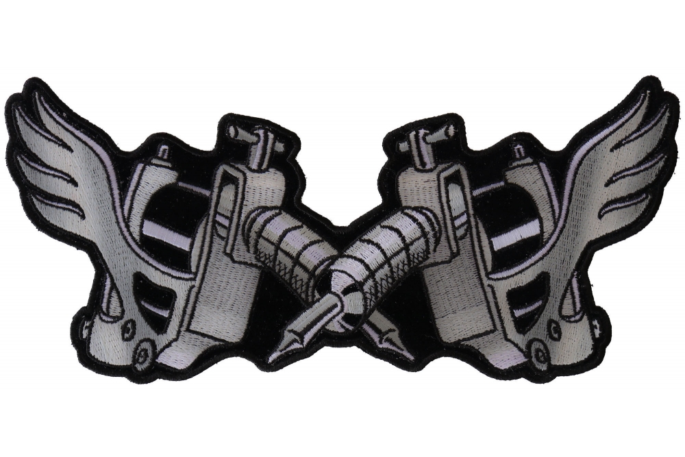 Tattoo Guns Wings Patch Large Novelty Patches TheCheapPlace