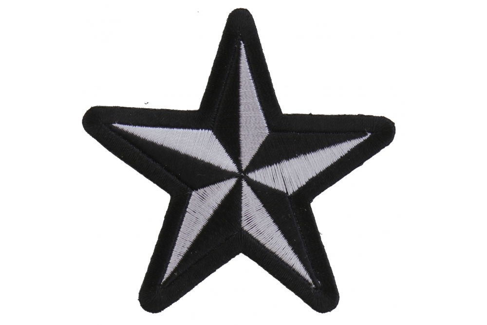Set of 2 Navy Blue Stars Embroidered Iron on Patches 