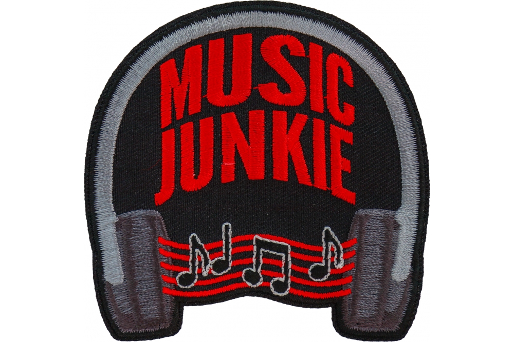 Music Earphone on Shoulder Iron On Embroidered Clothes Patches For