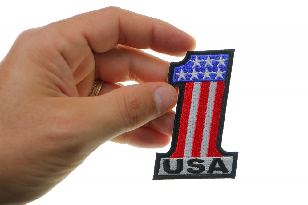 No 1 USA Patriotic Iron On Patch  Embroidered Patches by Ivamis Patches